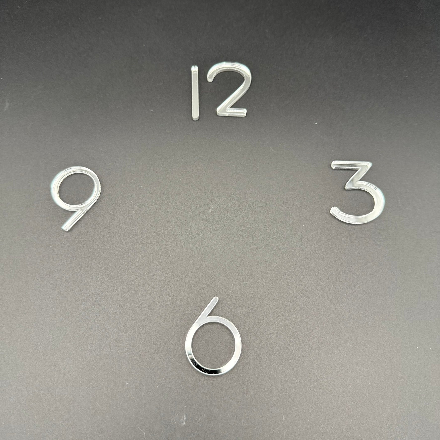Spiegelacryl-Zahlen für Uhr | 3, 6, 9, 12 mit Spiegeleffekt | Optional mit Strichen oder Punkten | Für kreative DIY Uhren & Wanddeko