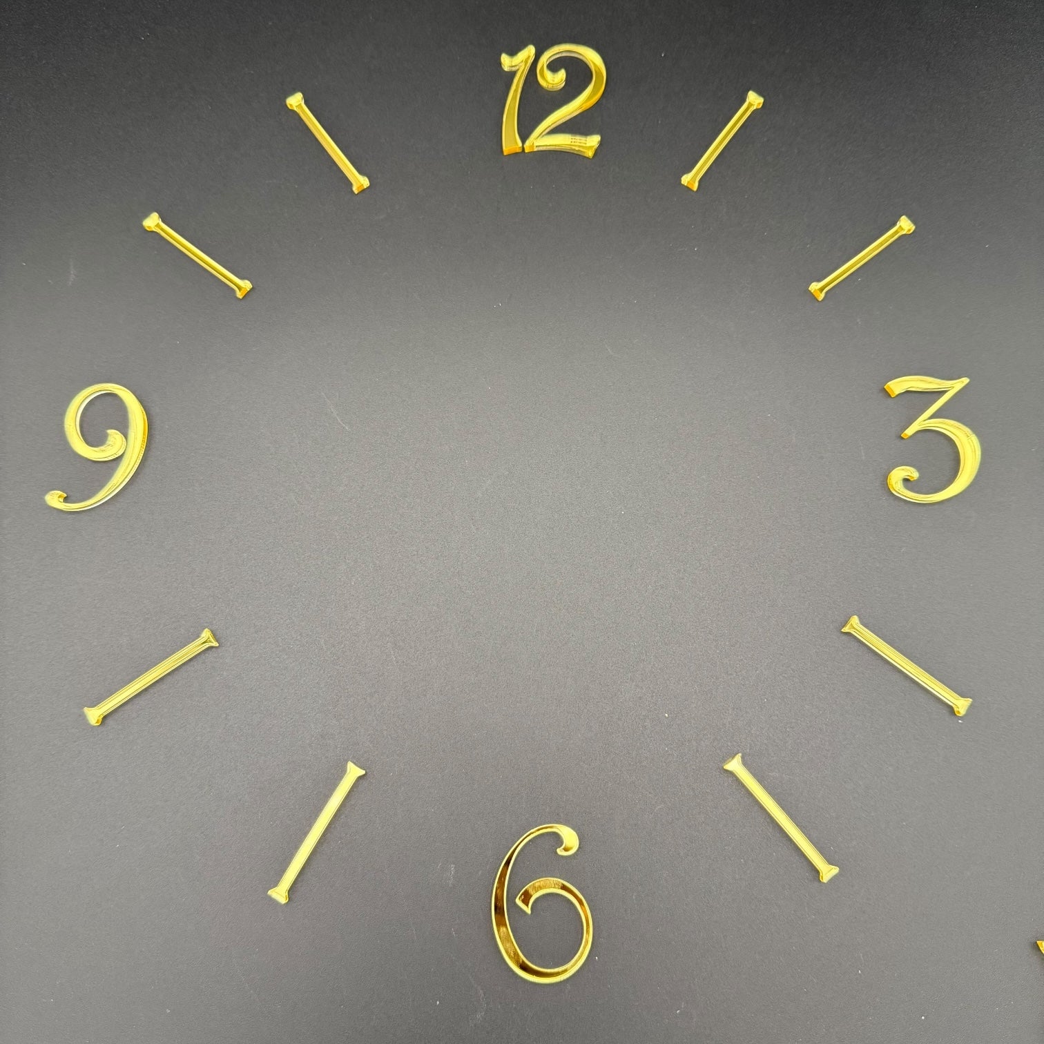 DIY Uhr mit HARRINGTON Zahlen | Set 3 6 9 12 aus Spiegelacryl | Schwungvoll & dekorativ