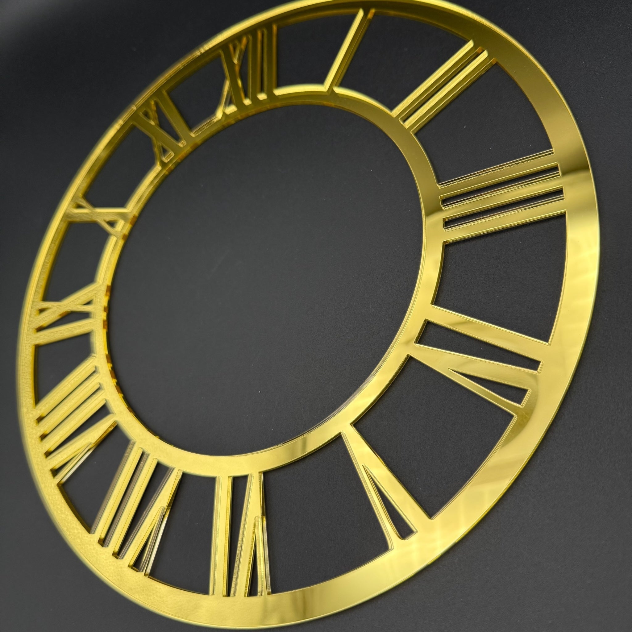 Spiegelacryl Uhrenziffernring – Römische Zahlen für DIY-Uhren