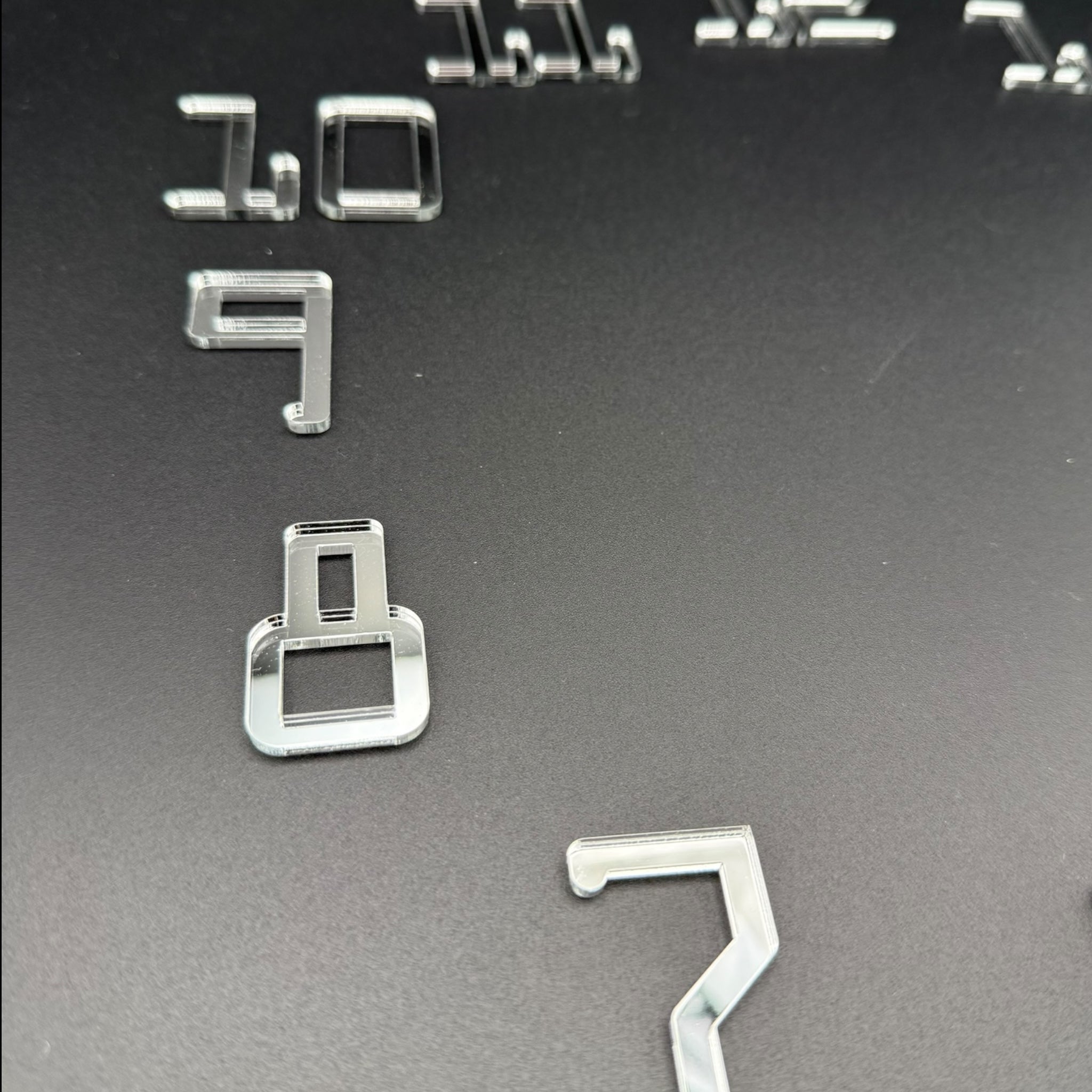 Zahlen für Uhrenherstellung aus Spiegelacryl – OCRA – Zahlen 1 bis 12 – Arabische Ziffern – Uhrziffern für DIY Wanduhren