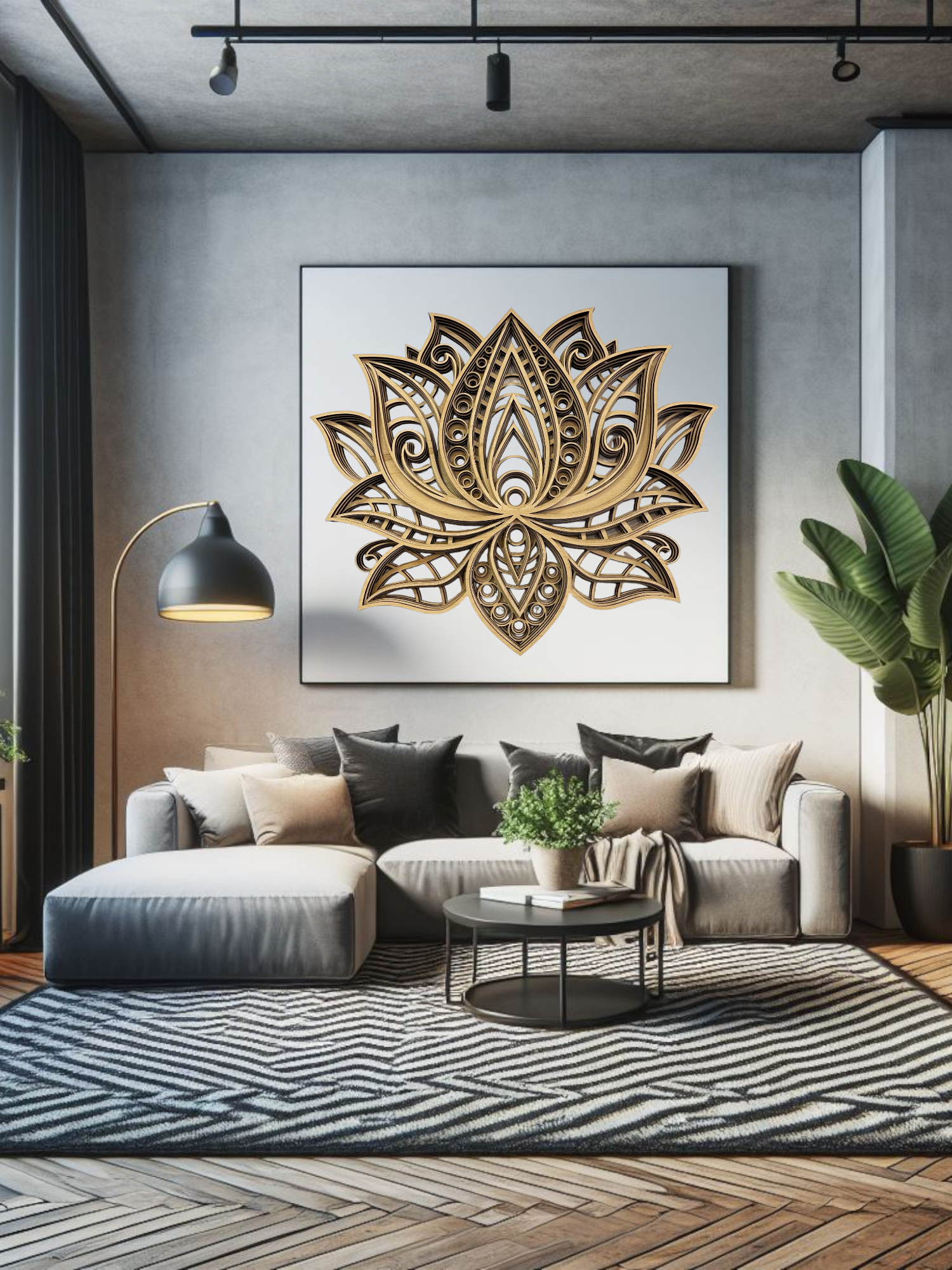 3D Lotus Wandbild