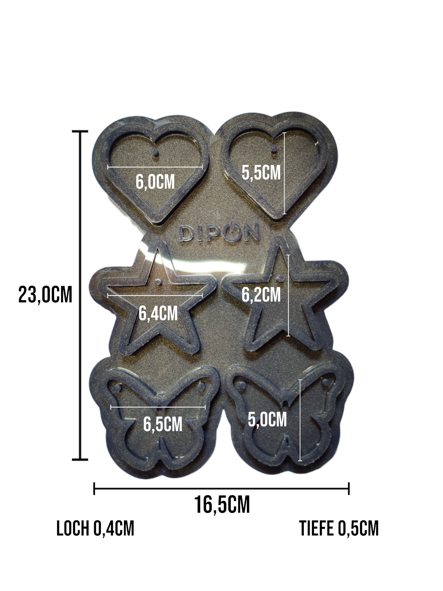 Mold No. 053 Stern Herz Schmetterling Set