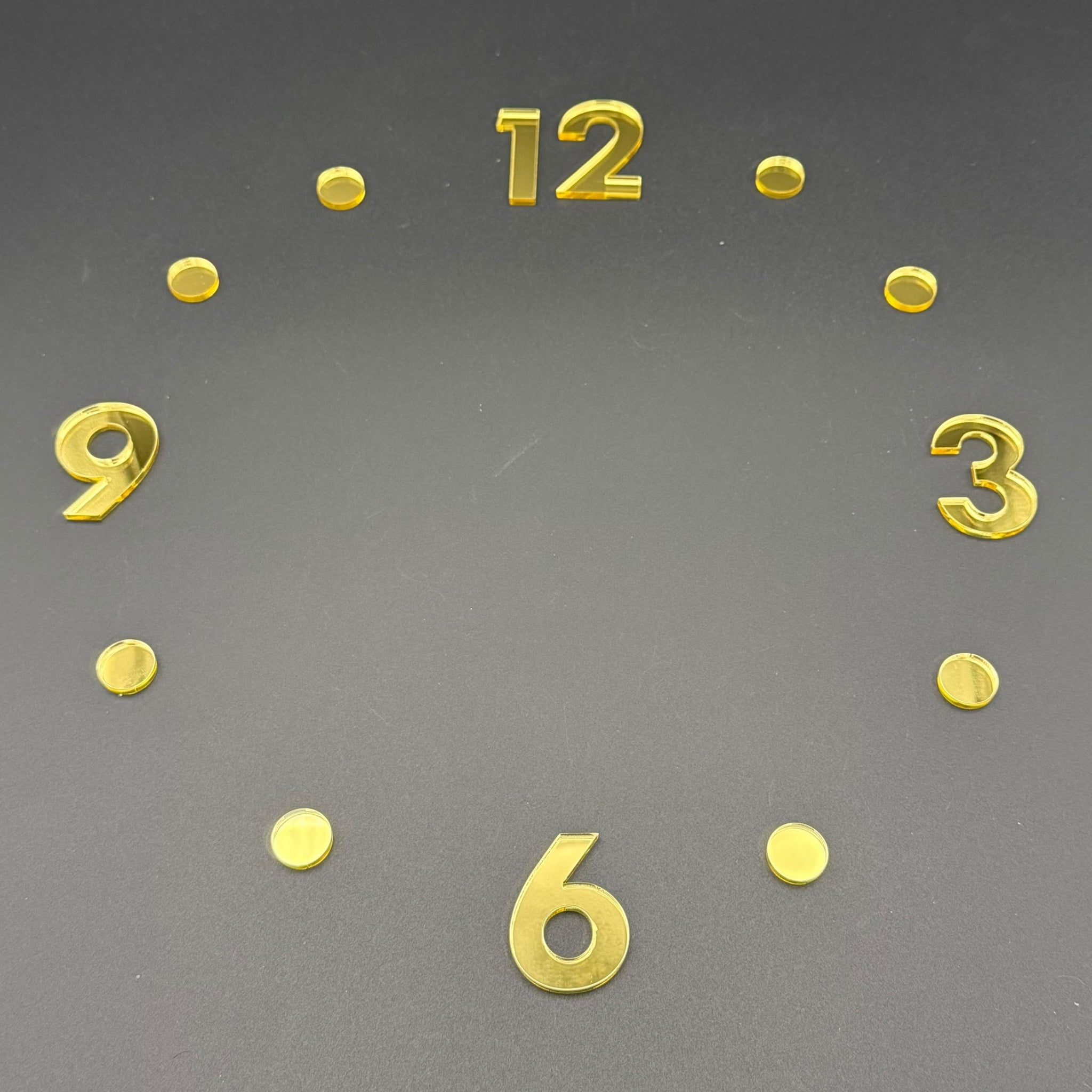 Ziffern für kreative Uhrenprojekte | Classic Line 3–6–9–12 aus Acryl | Optional punktmarkiert