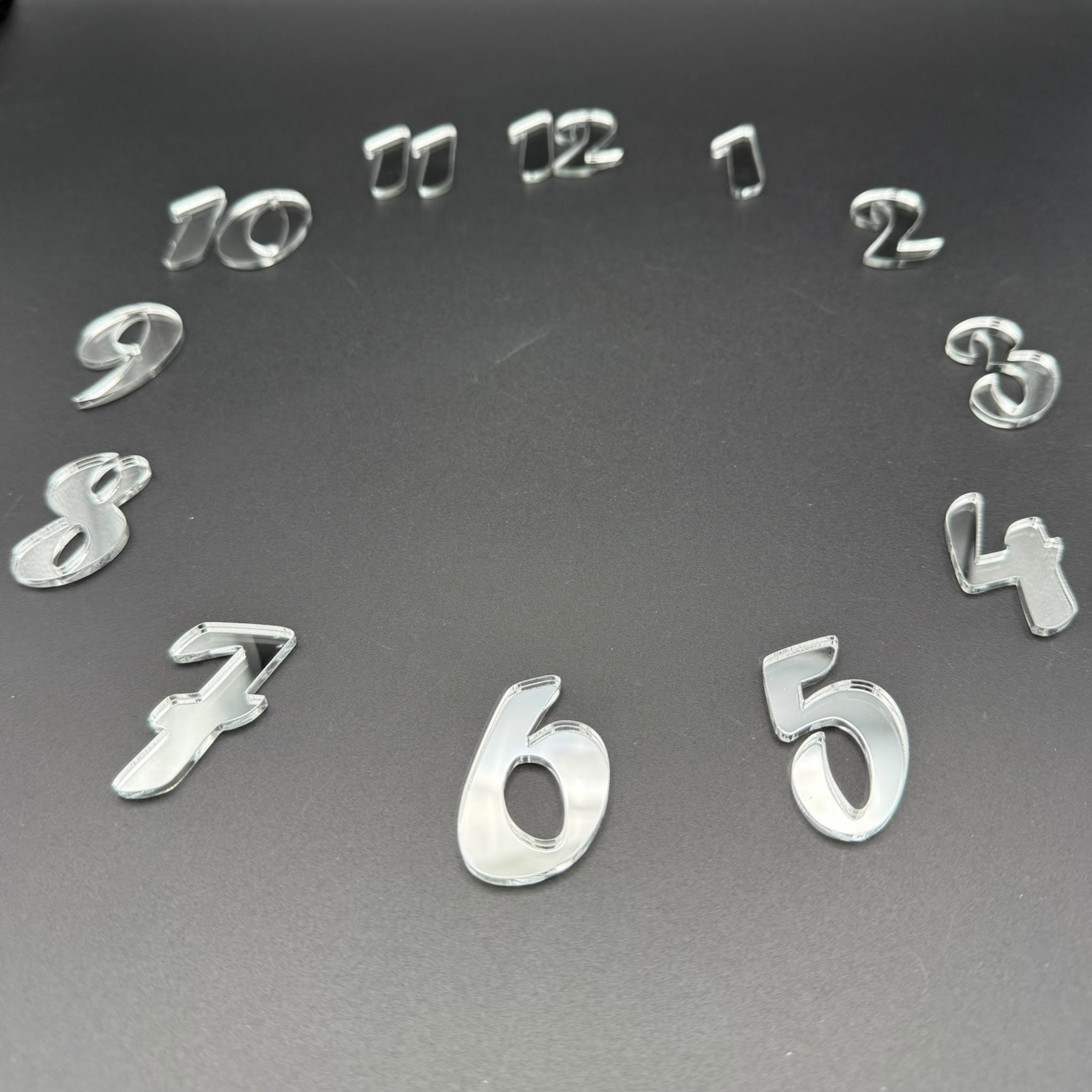 DIY Uhr gestalten mit HANNO Zahlen | Set 1–12 aus Acryl mit edler Spiegelfläche | Ideal für moderne Uhrenprojekte