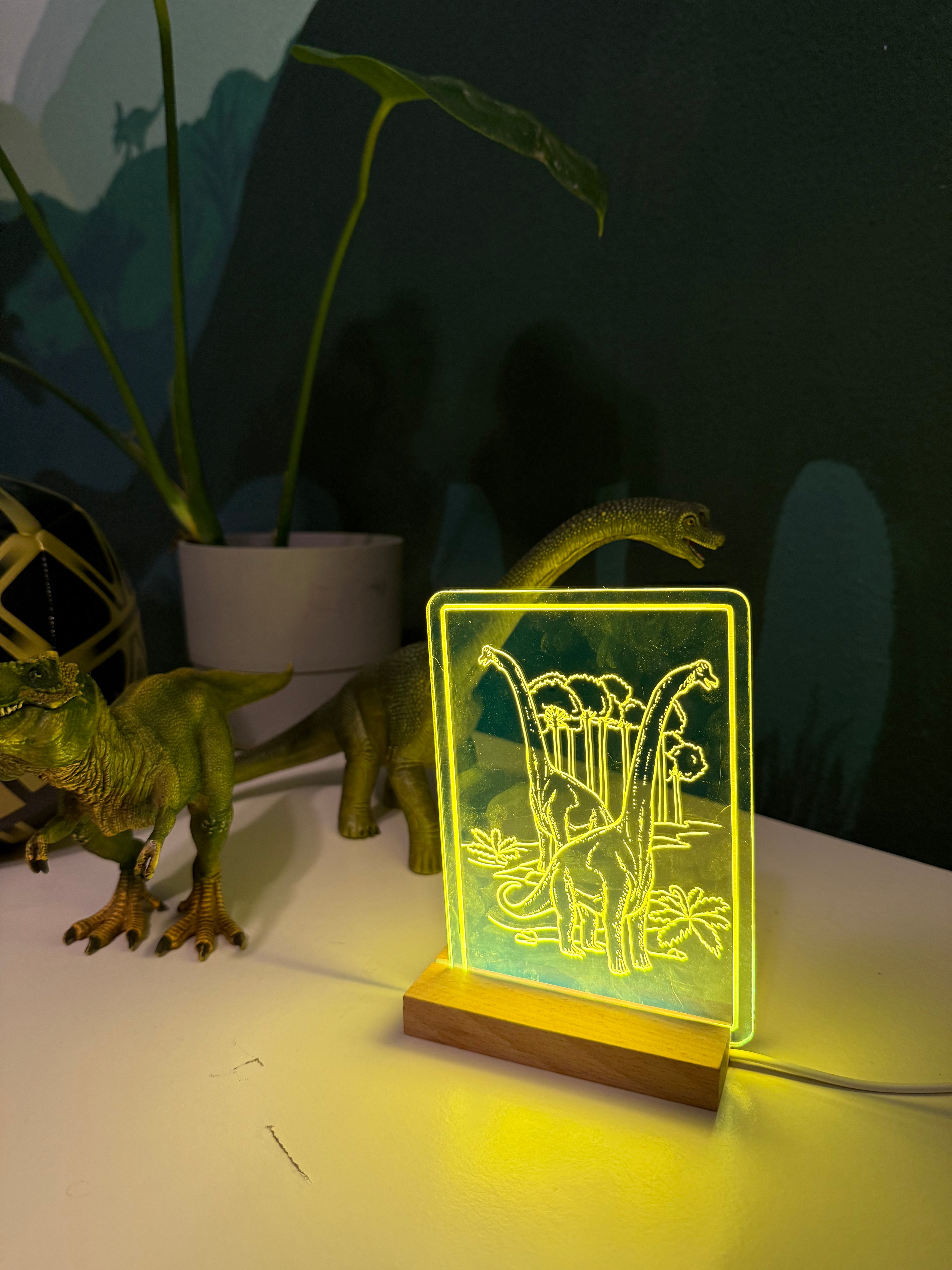 LED Nachtlicht für Kinder mit Namen – Personalisierte Acryl Lampe mit Holzsockel – Geschenk Babyzimmer, Einschulung, Geburtstag