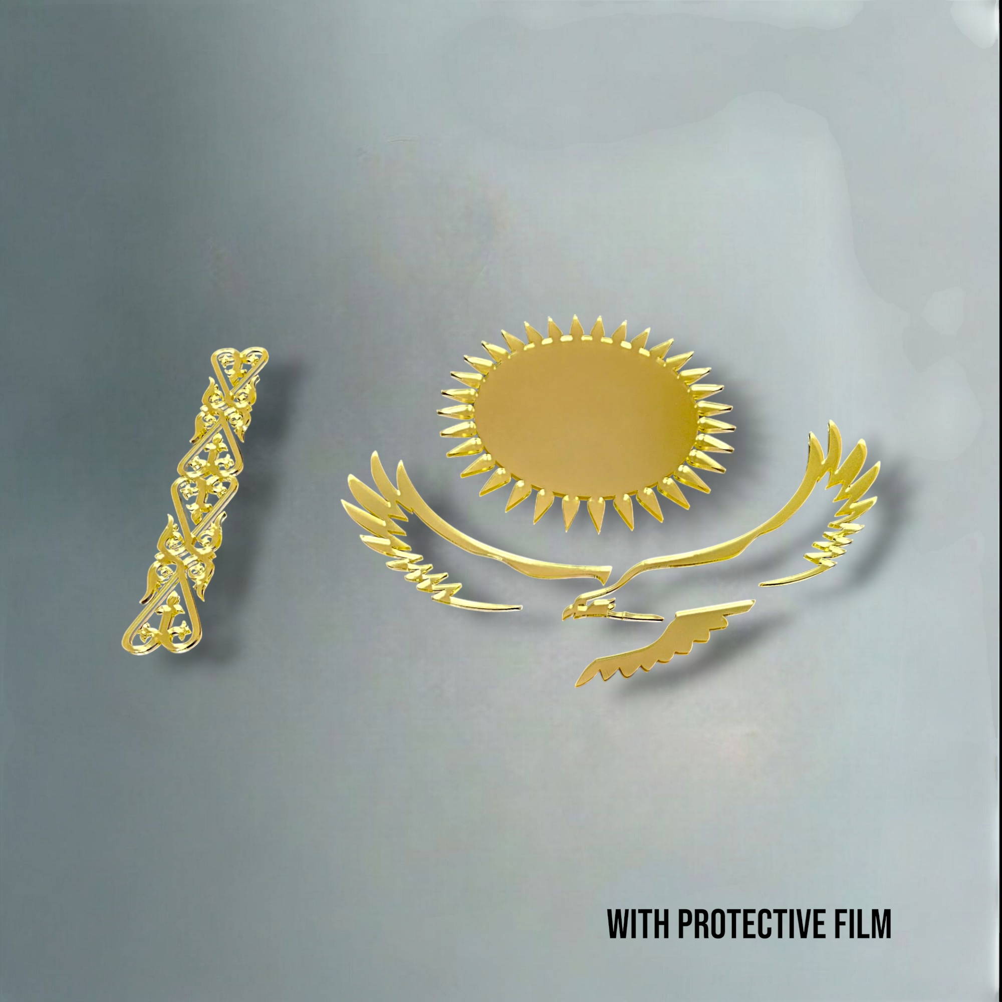 Edles Acryl-Wappen von Kasachstan | Perfekt für Wandkunst, Leinwände & kreative Projekte