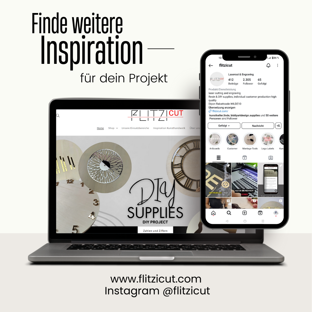 Hinweis inspirationen auf unserer webseite und unserer Instagram Seite, fr diy projekte, kundenanfertigungen, für resin projekte, Uhren und wanduhren